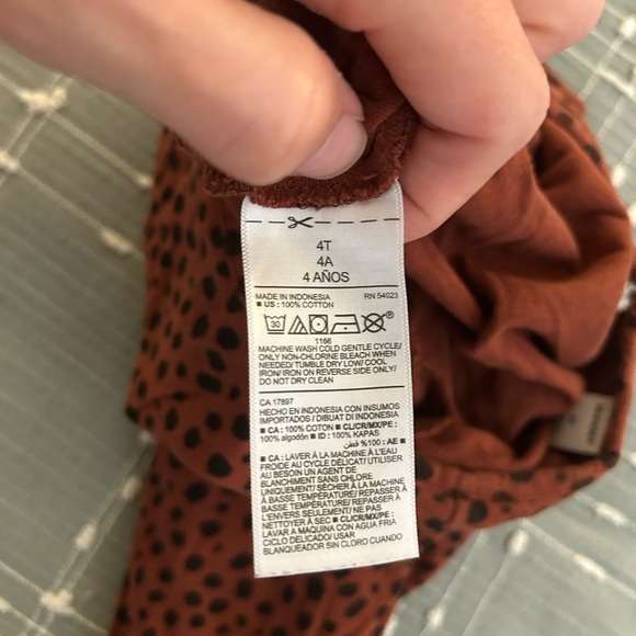 Old Navy rust Brown and black leopard Polka Dot Jumpsuit size 4T - Picture 4 of 4